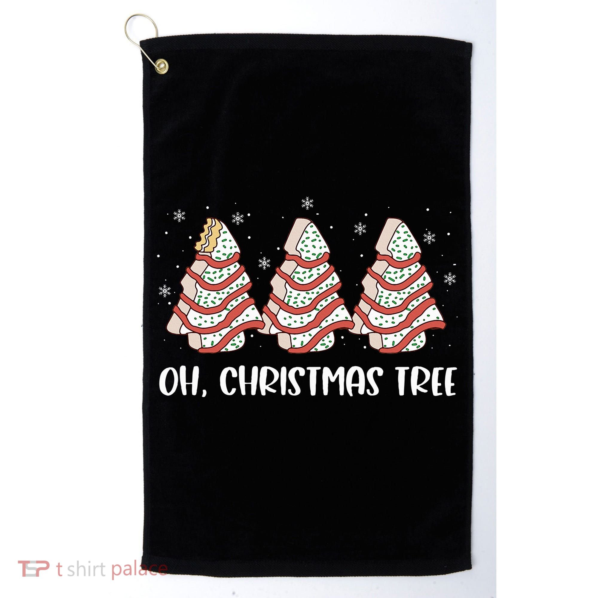 Oh Christmas Cakes Tree Funny Christmas Snack Cake  Golf Towel