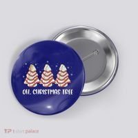 Oh Christmas Cakes Tree Funny Christmas Snack Cake  Button thumb 0