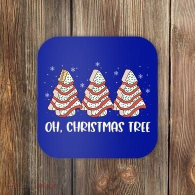 Oh Christmas Cakes Tree Funny Christmas Snack Cake  Coaster