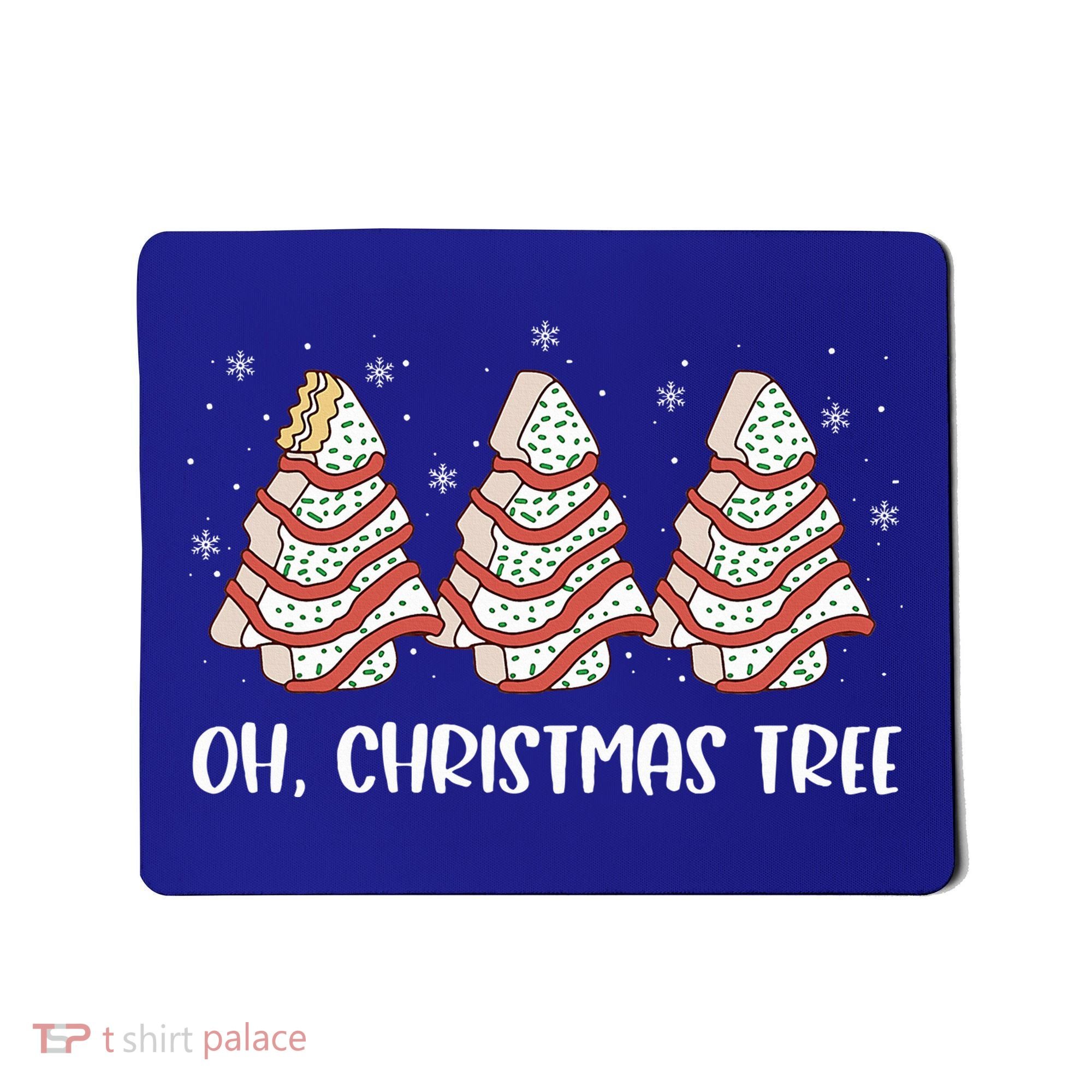 Oh Christmas Cakes Tree Funny Christmas Snack Cake  Mousepad