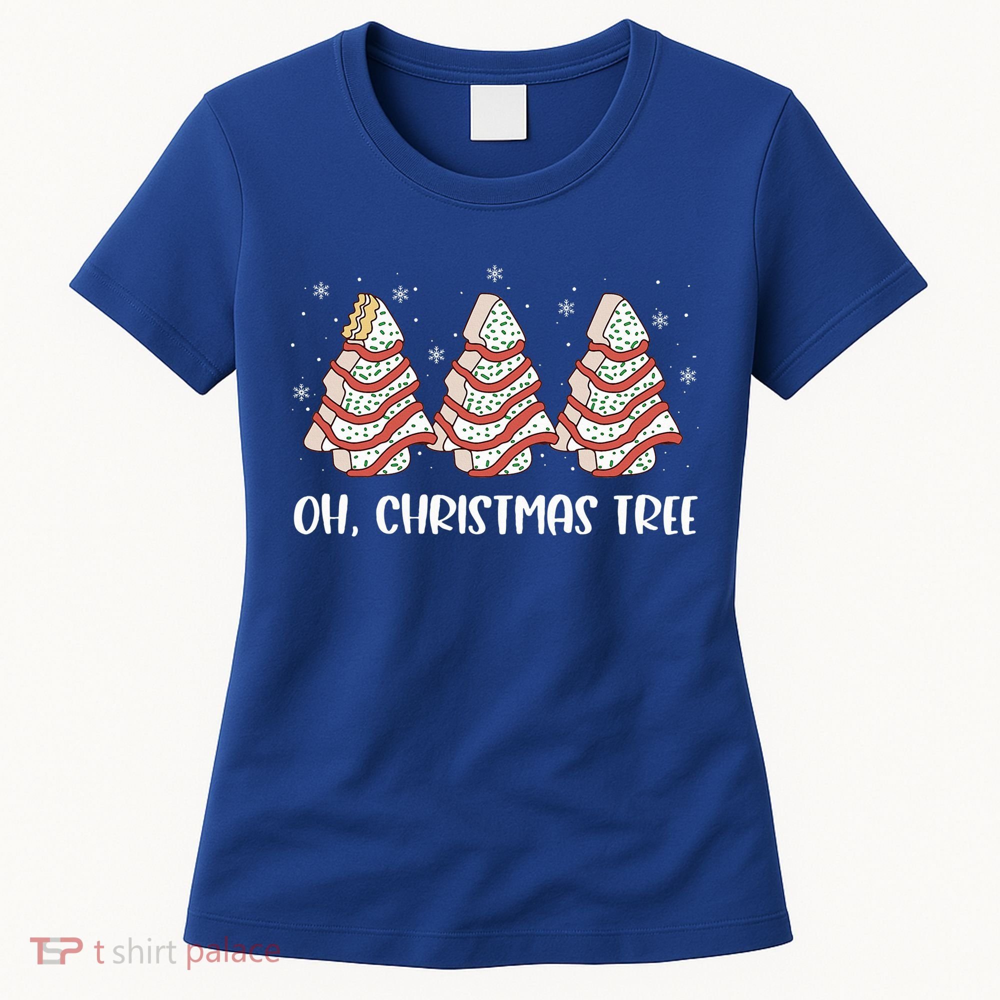 Oh Christmas Cakes Tree Funny Christmas Snack Cake  Women's T-Shirt