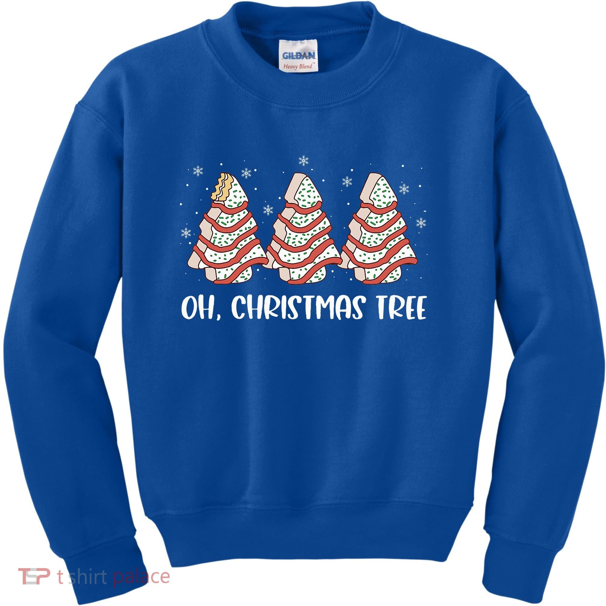 Oh Christmas Cakes Tree Funny Christmas Snack Cake  Kids Sweatshirt
