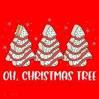 Oh Christmas Cakes Tree Funny Christmas Snack Cake  Santa Hat thumb 1