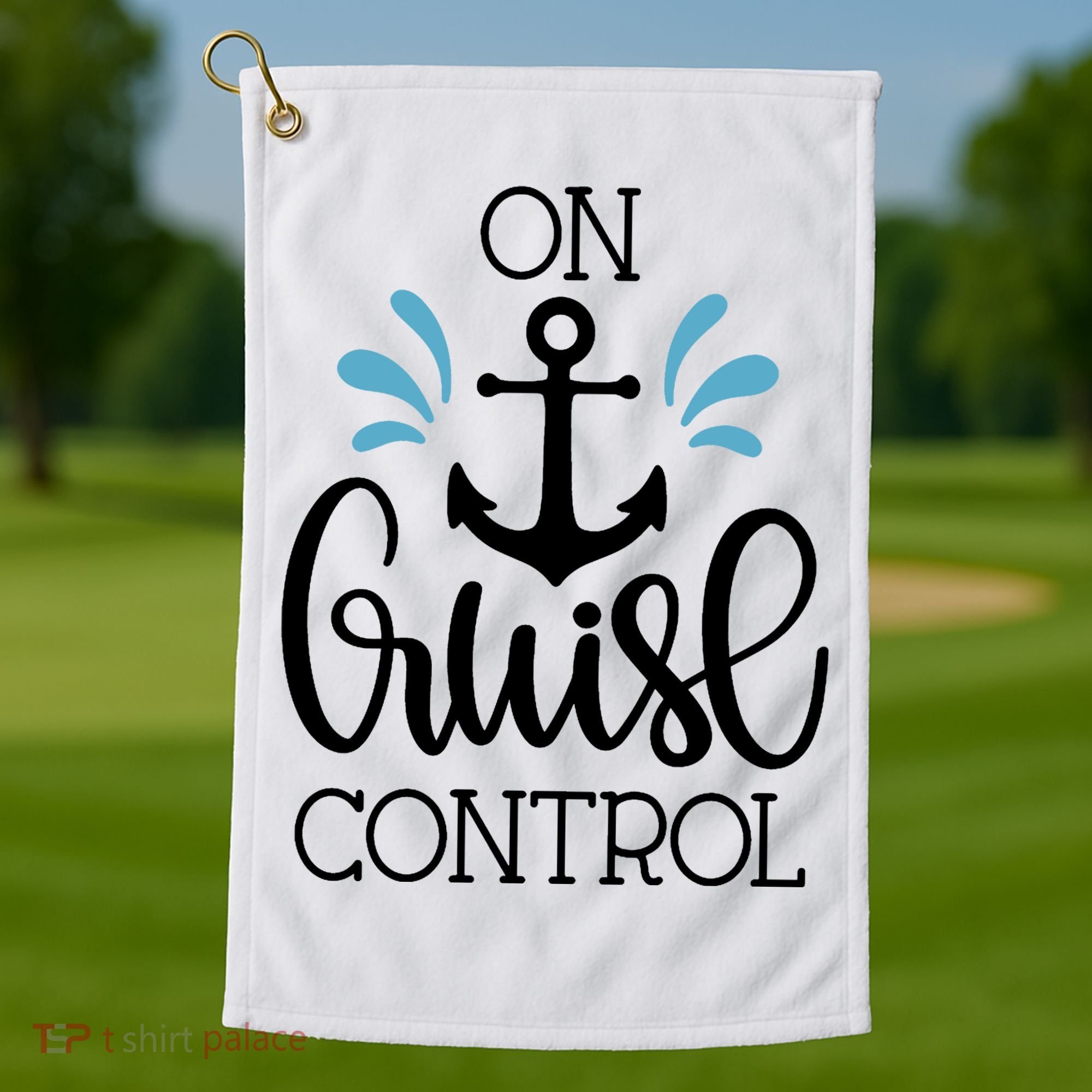 On Cruise Control Vacation Golf Towel