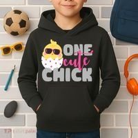 One Cute Chick Funny Kids Hoodie thumb 2