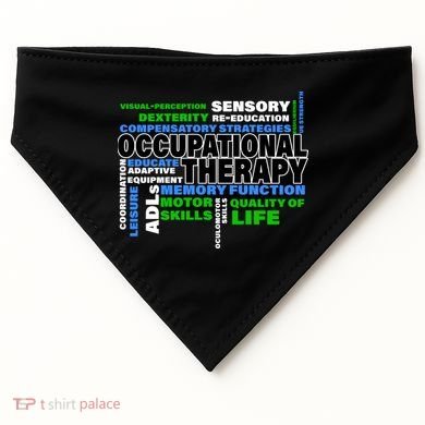 Occupational Therapy Word Cloud USA-Made Doggie Bandana