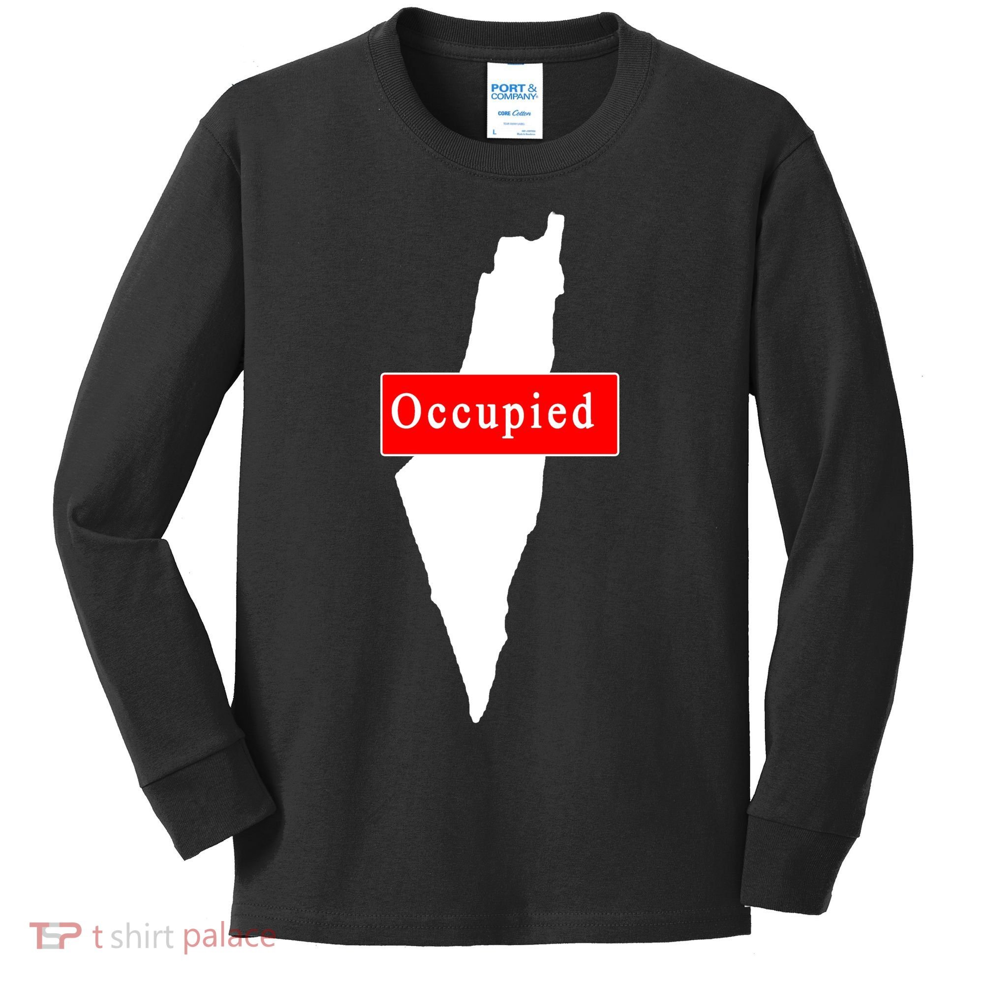 Occupied Palestine Free Gaza Anti Israel Kids Long Sleeve Shirt