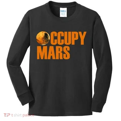 Occupy Mars Space Kids Long Sleeve Shirt