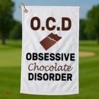 OCD Obsessive Chocolate Disorder Golf Towel thumb 1