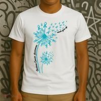 Ovarian Cancer Dandelion Teal Ribbon Ovarian Cancer Ovarian Survivor T-Shirt thumb 3