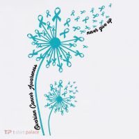 Ovarian Cancer Dandelion Teal Ribbon Ovarian Cancer Ovarian Survivor Women's Hoodie thumb 2