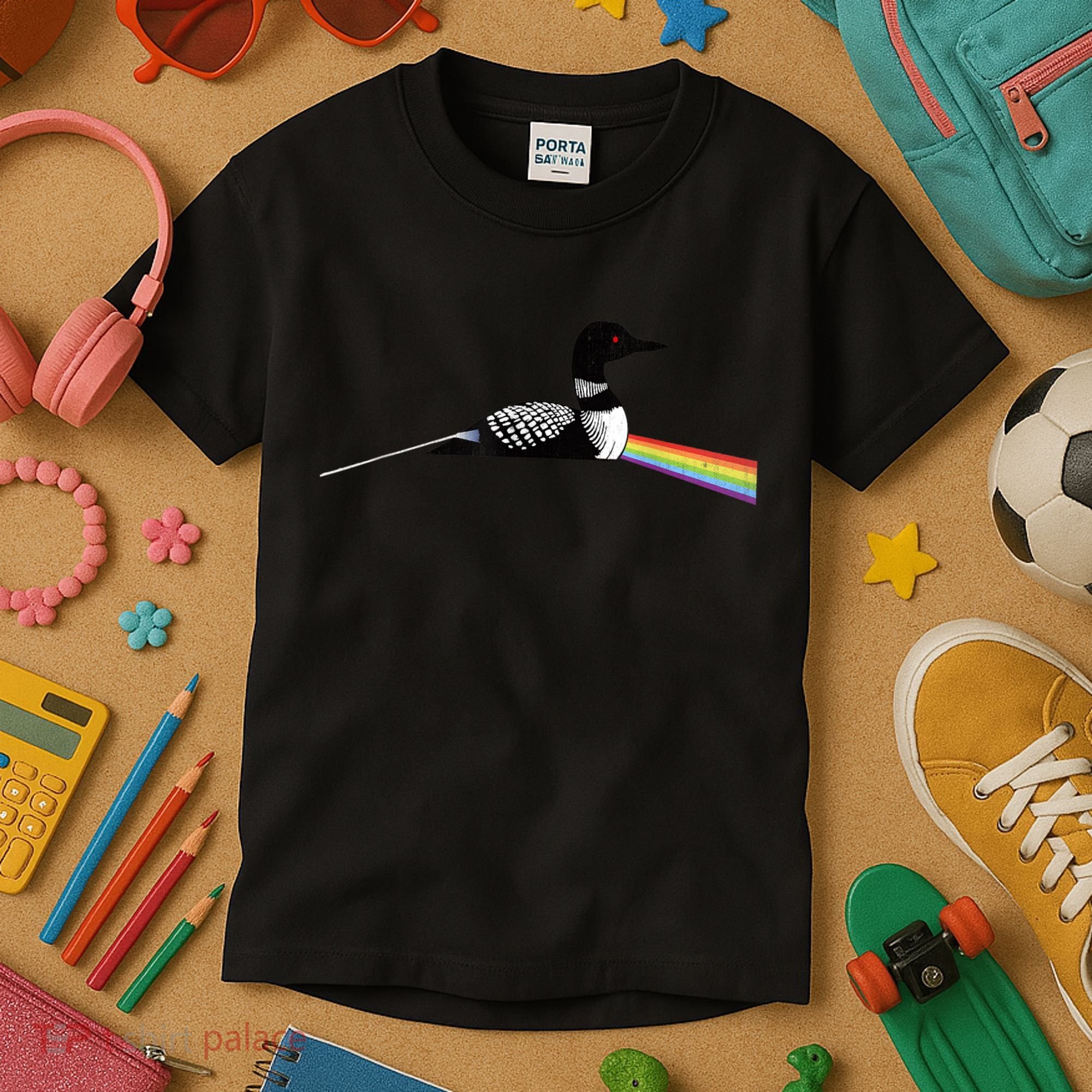 Original Classic Dark Side Of The Loon Bird Watching Kids T-Shirt