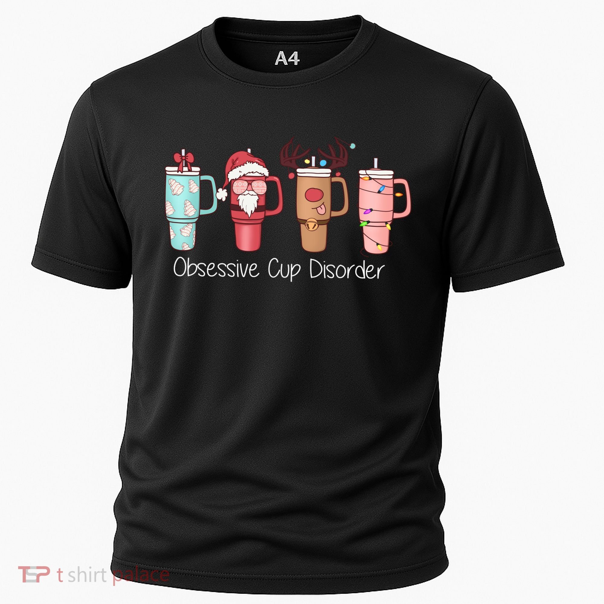 Obsessive Cup Disorder Cute Christmas Funny Cooling Performance Crew T-Shirt