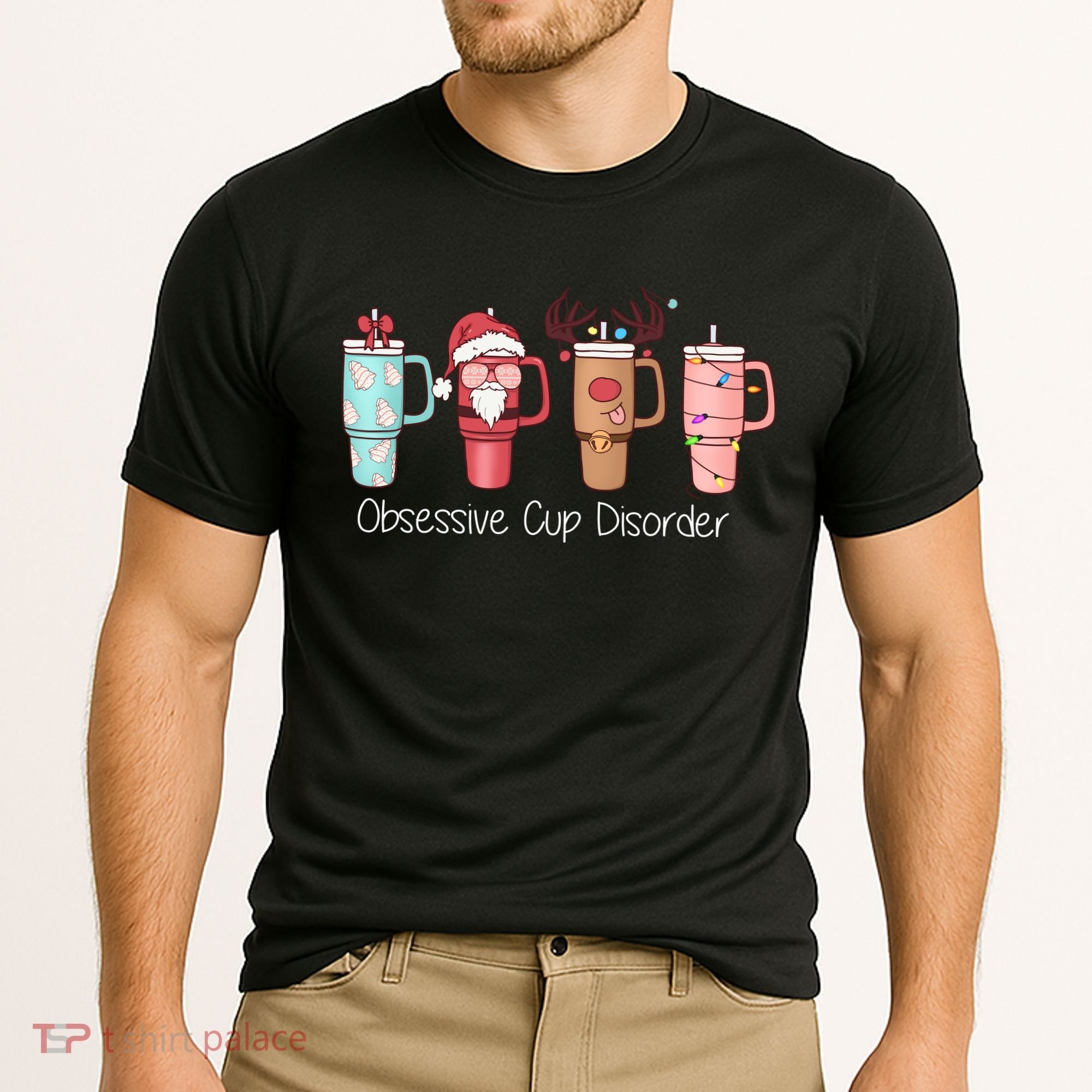 Obsessive Cup Disorder Cute Christmas Funny Cooling Performance Crew T-Shirt