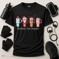 Obsessive Cup Disorder Cute Christmas Funny Cooling Performance Crew T-Shirt thumb 3