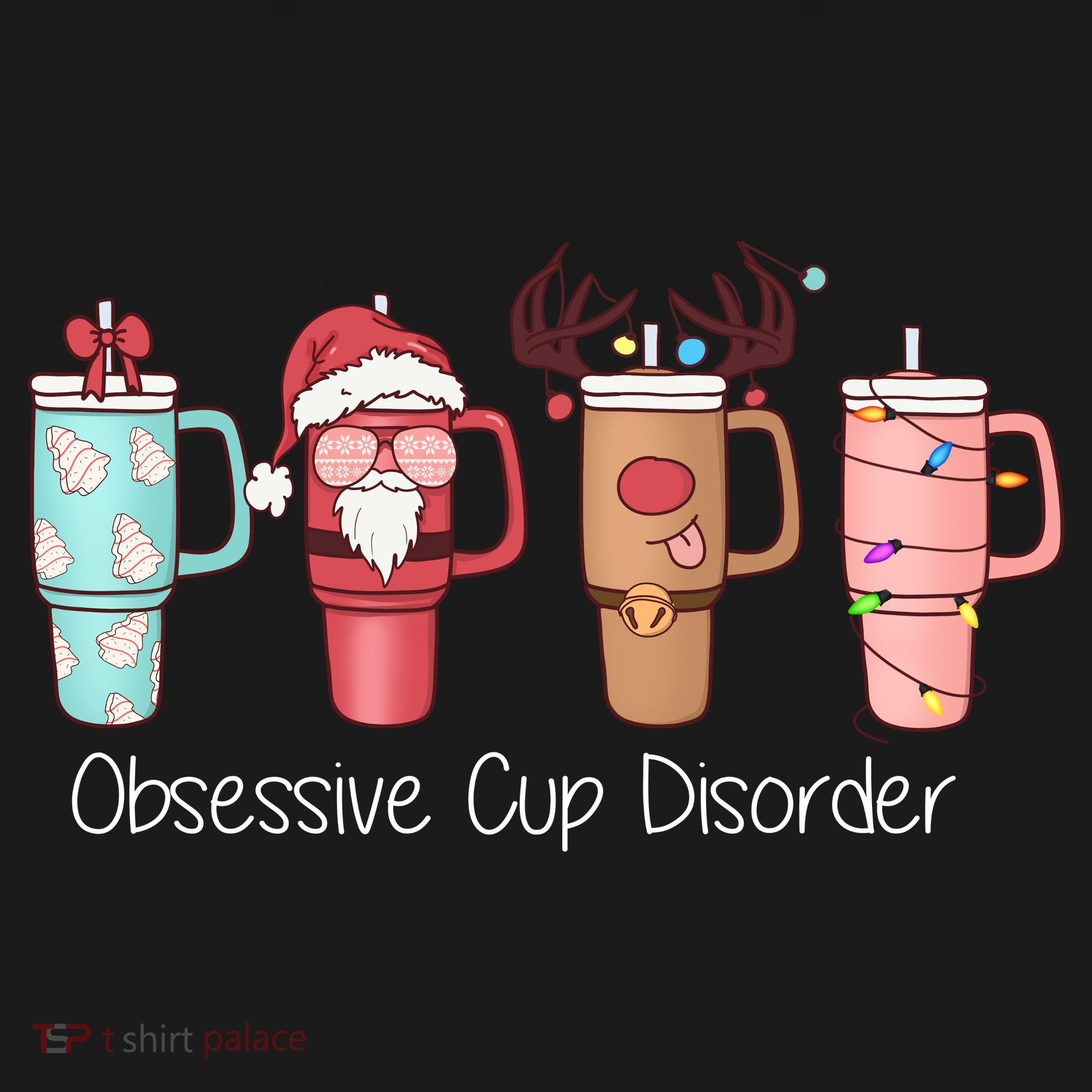 Obsessive Cup Disorder Cute Christmas Funny Cooling Performance Crew T-Shirt