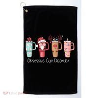 Obsessive Cup Disorder Cute Christmas Funny Golf Towel thumb 0