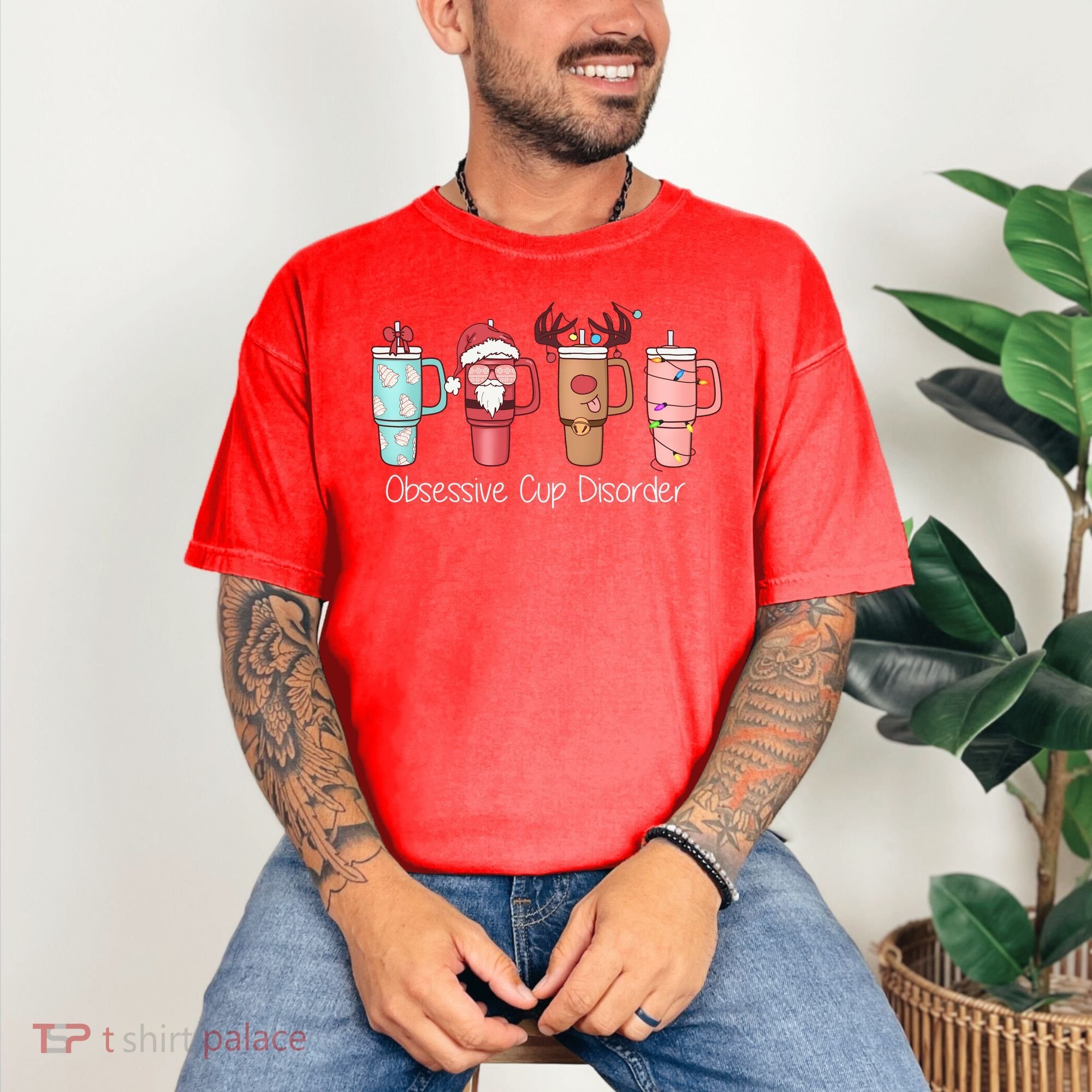Obsessive Cup Disorder Cute Christmas Funny Comfort Colors T-Shirt