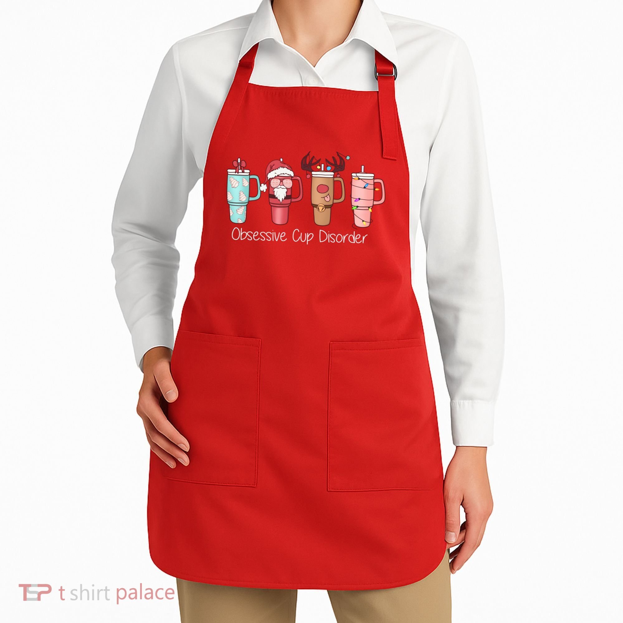 Obsessive Cup Disorder Cute Christmas Funny Apron