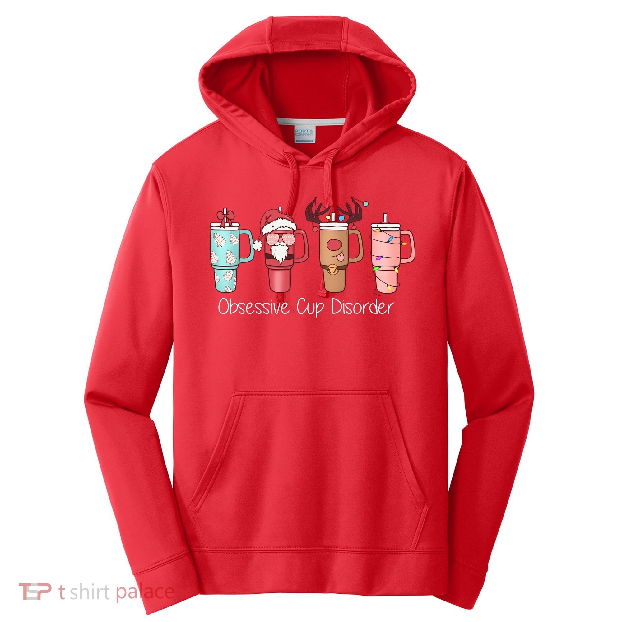 Obsessive Cup Disorder Cute Christmas Funny Performance Fleece Hoodie