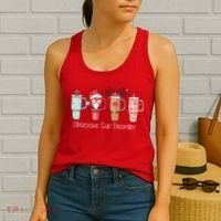 Obsessive Cup Disorder Cute Christmas Funny Women's Tank Top thumb 2