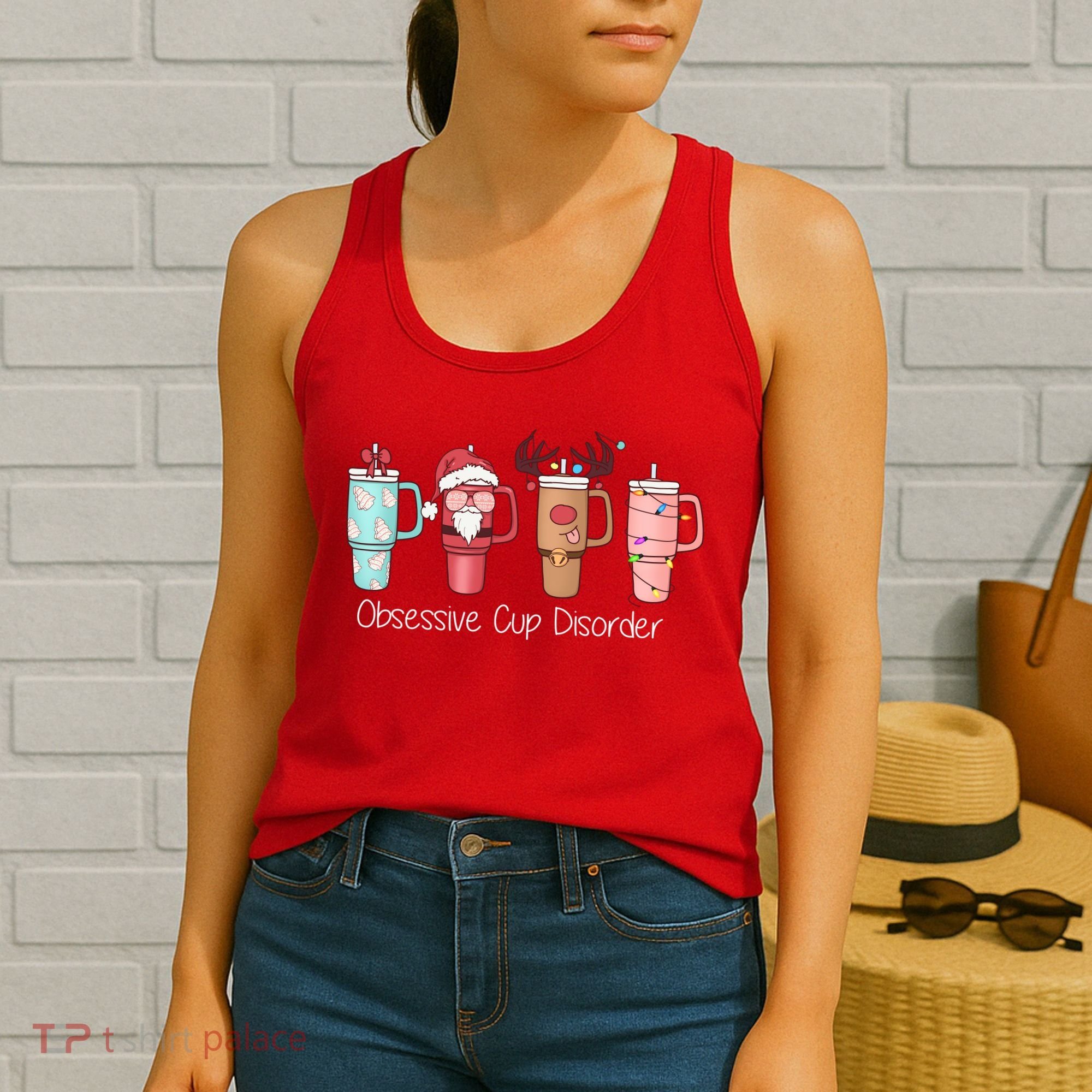 Obsessive Cup Disorder Cute Christmas Funny Women's Tank Top