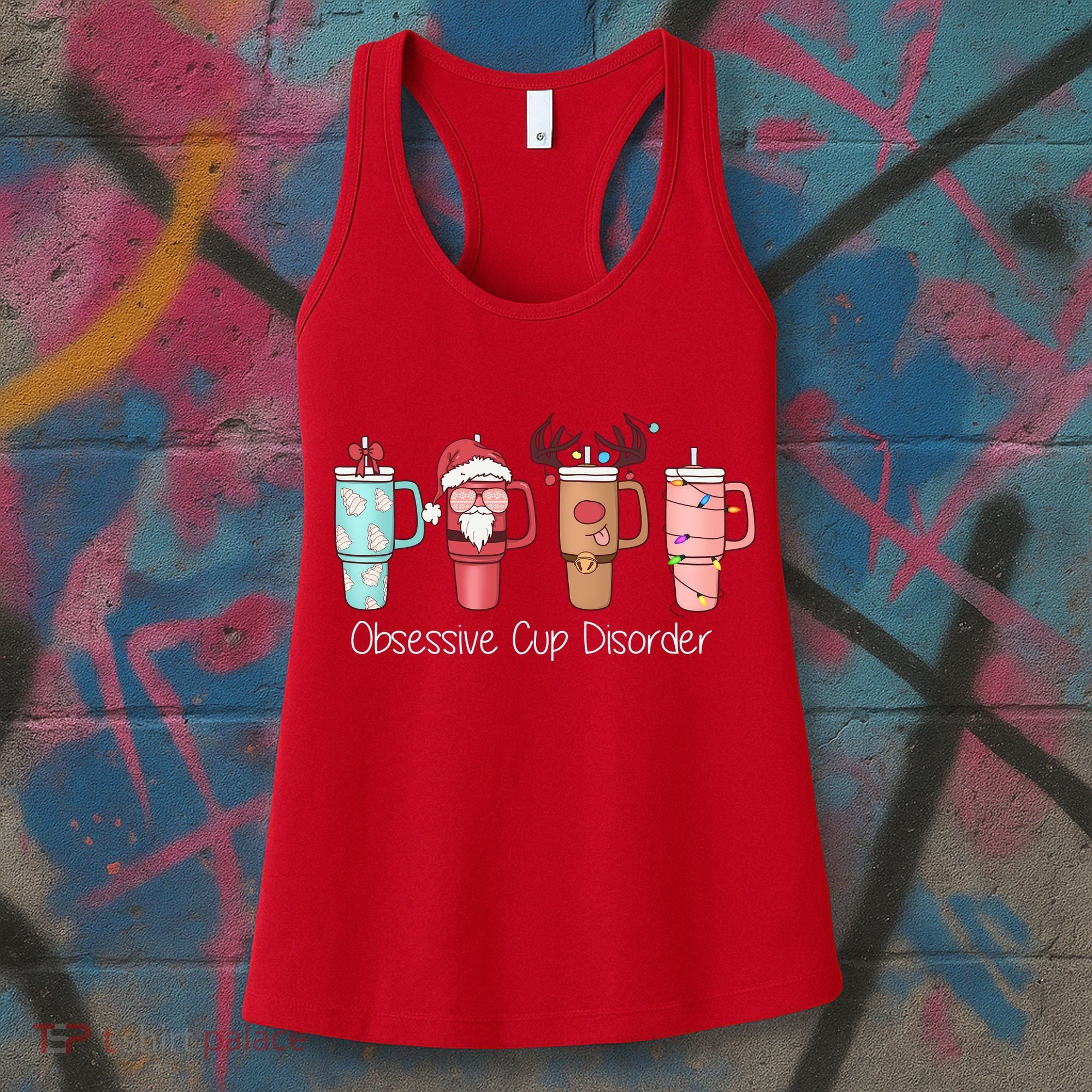 Obsessive Cup Disorder Cute Christmas Funny Women's Tank Top