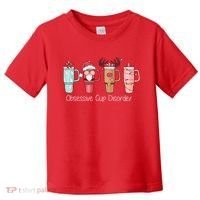 Obsessive Cup Disorder Cute Christmas Funny Toddler T-Shirt thumb 0