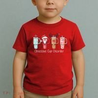 Obsessive Cup Disorder Cute Christmas Funny Toddler T-Shirt thumb 2