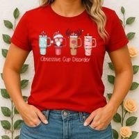 Obsessive Cup Disorder Cute Christmas Funny Women's T-Shirt thumb 2