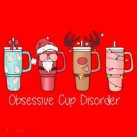 Obsessive Cup Disorder Cute Christmas Funny Women's T-Shirt thumb 6