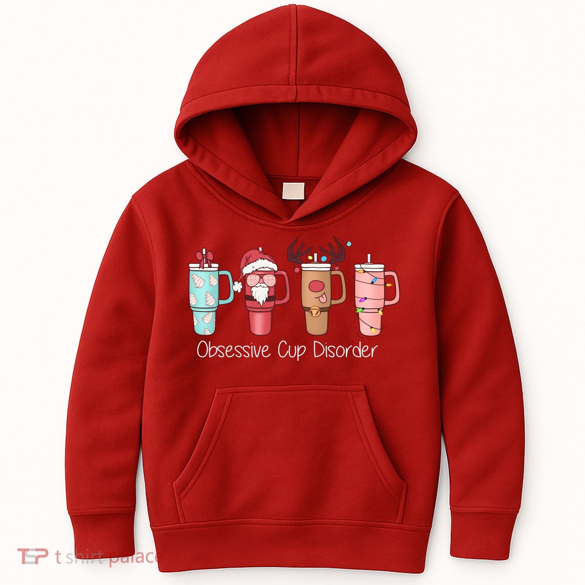 Obsessive Cup Disorder Cute Christmas Funny Kids Hoodie