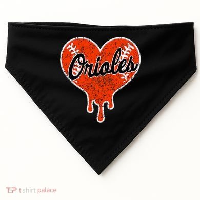 Oriole Cute Dripping Heart USA-Made Doggie Bandana