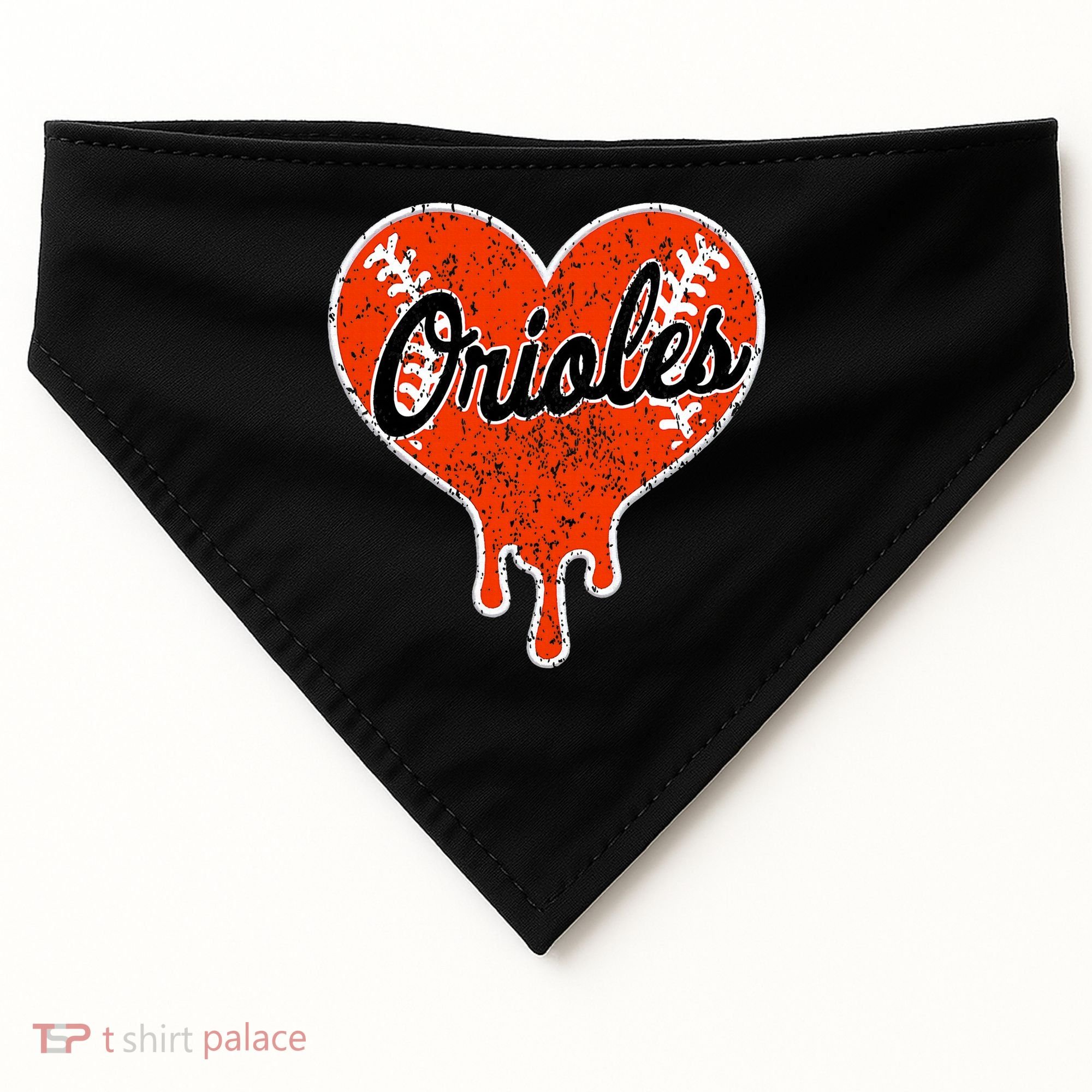 Oriole Cute Dripping Heart USA-Made Doggie Bandana