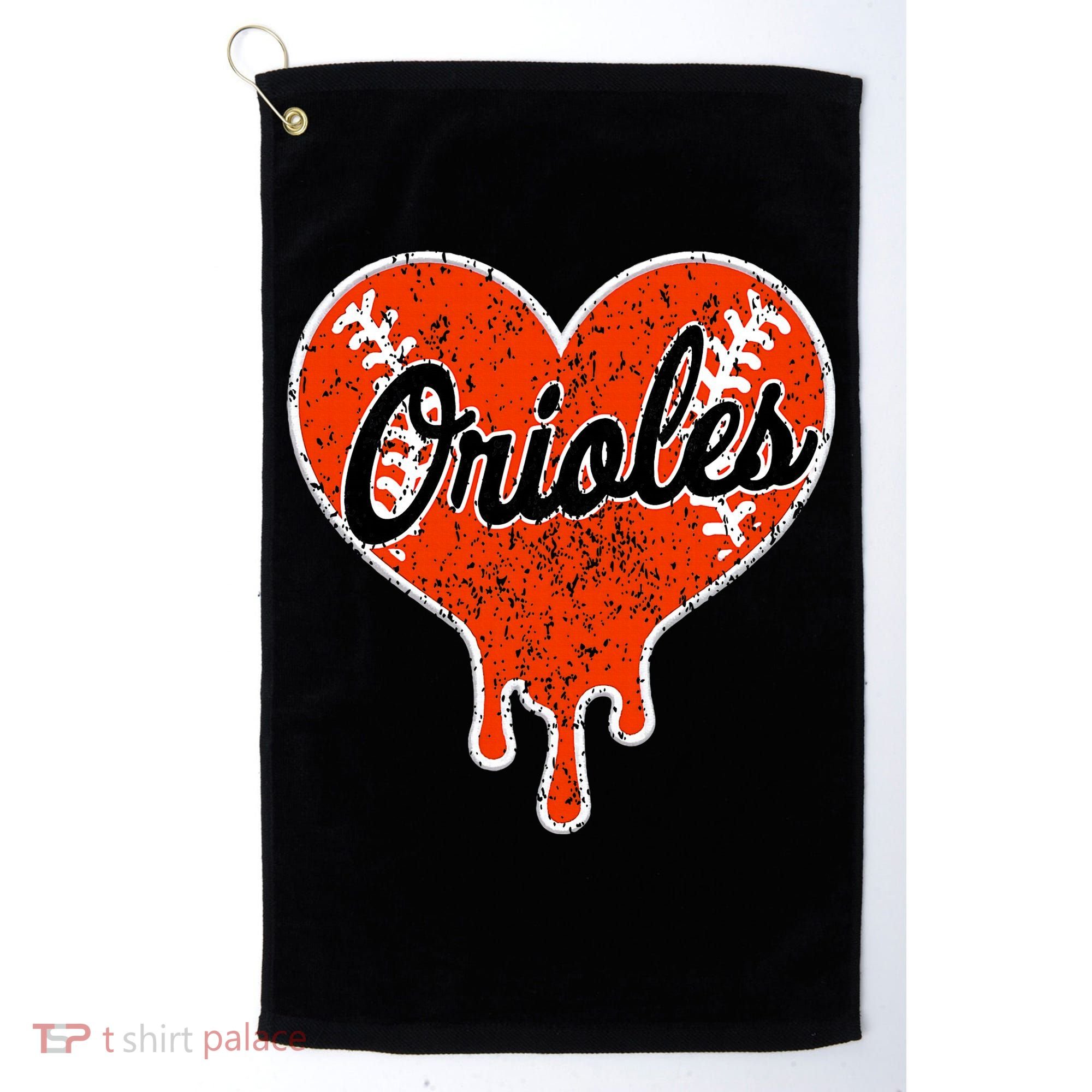 Oriole Cute Dripping Heart Golf Towel