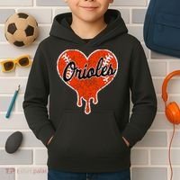 Oriole Cute Dripping Heart Kids Hoodie thumb 2