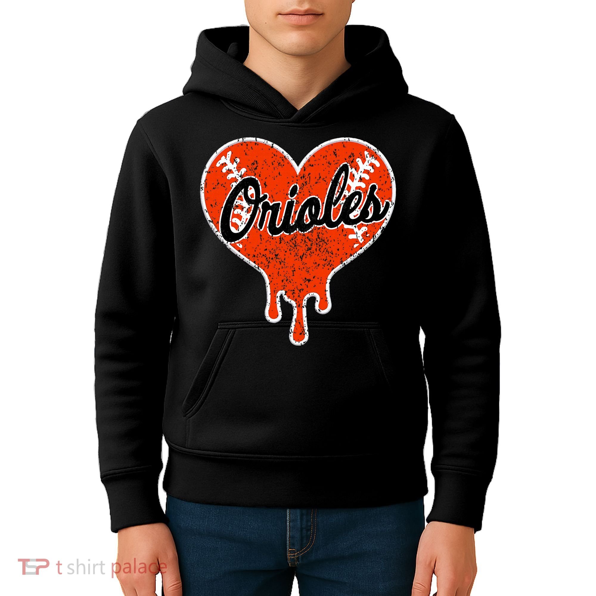 Oriole Cute Dripping Heart Kids Hoodie