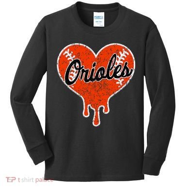 Oriole Cute Dripping Heart Kids Long Sleeve Shirt