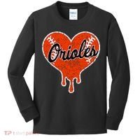 Oriole Cute Dripping Heart Kids Long Sleeve Shirt thumb 0