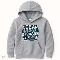 Ocean Is Not A Garbage Can Kids Hoodie thumb 0