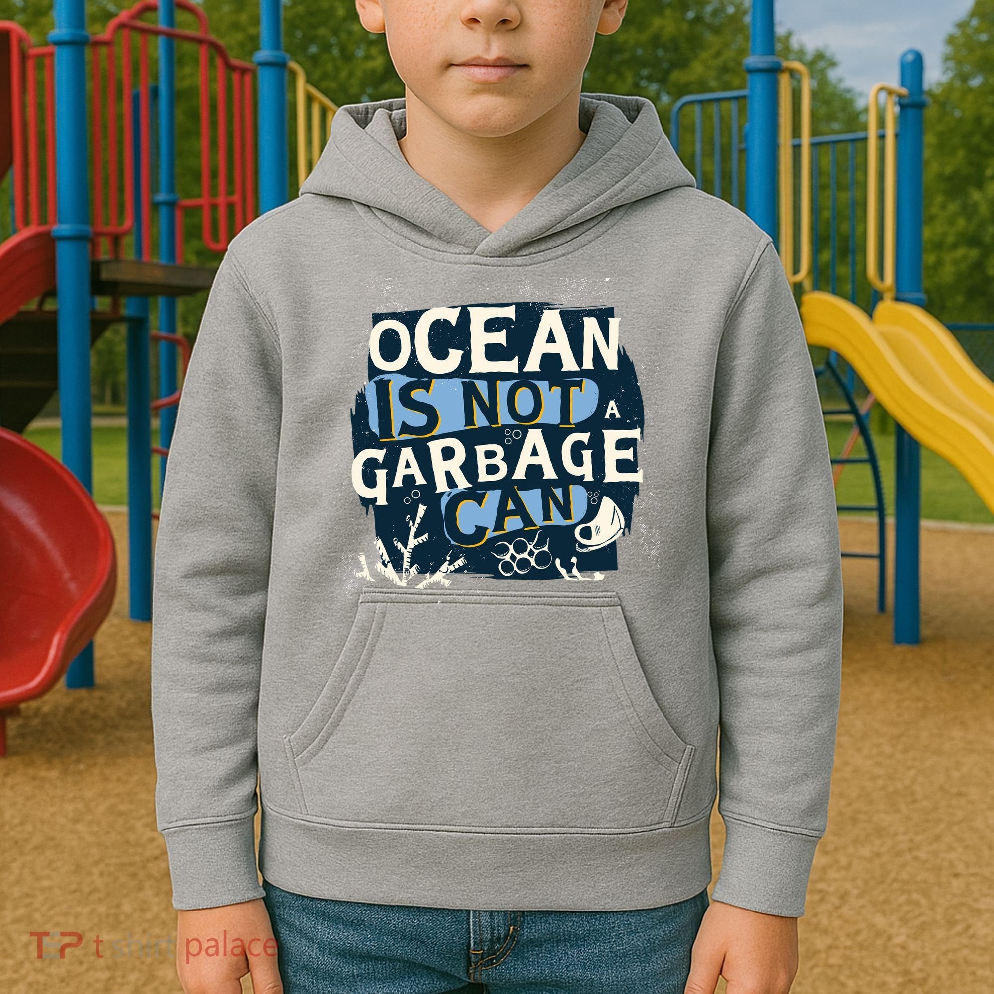Ocean Is Not A Garbage Can Kids Hoodie
