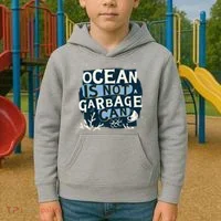 Ocean Is Not A Garbage Can Kids Hoodie thumb 2
