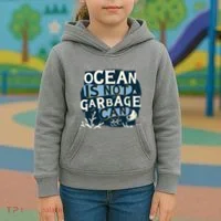 Ocean Is Not A Garbage Can Kids Hoodie thumb 3