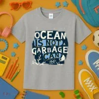 Ocean Is Not A Garbage Can Kids T-Shirt thumb 3