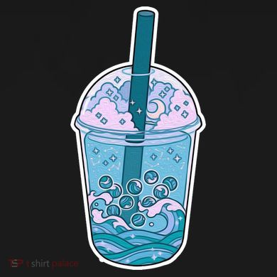 Ocean Waves Boba Tea Toddler Zip Fleece Hoodie