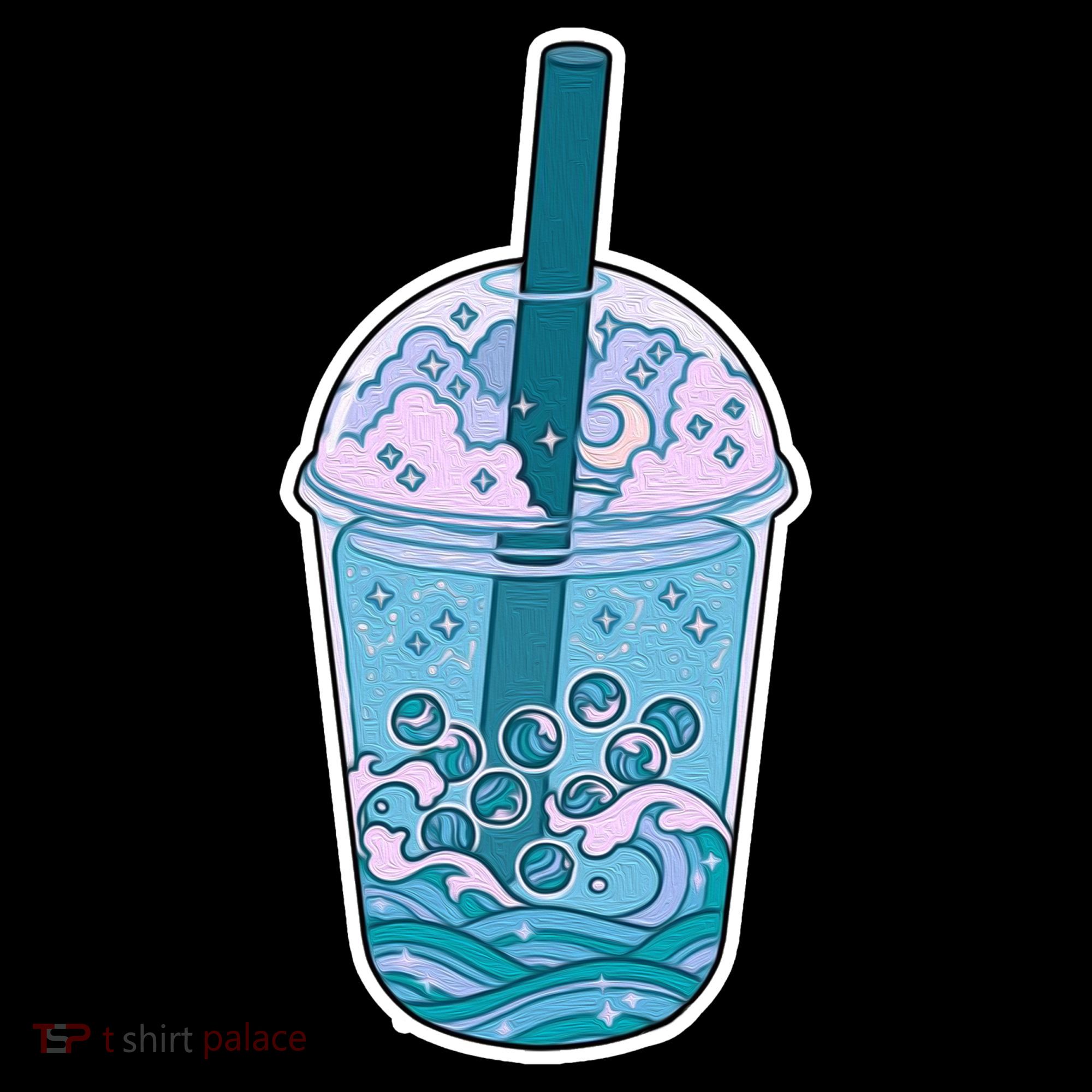 Ocean Waves Boba Tea Backpack