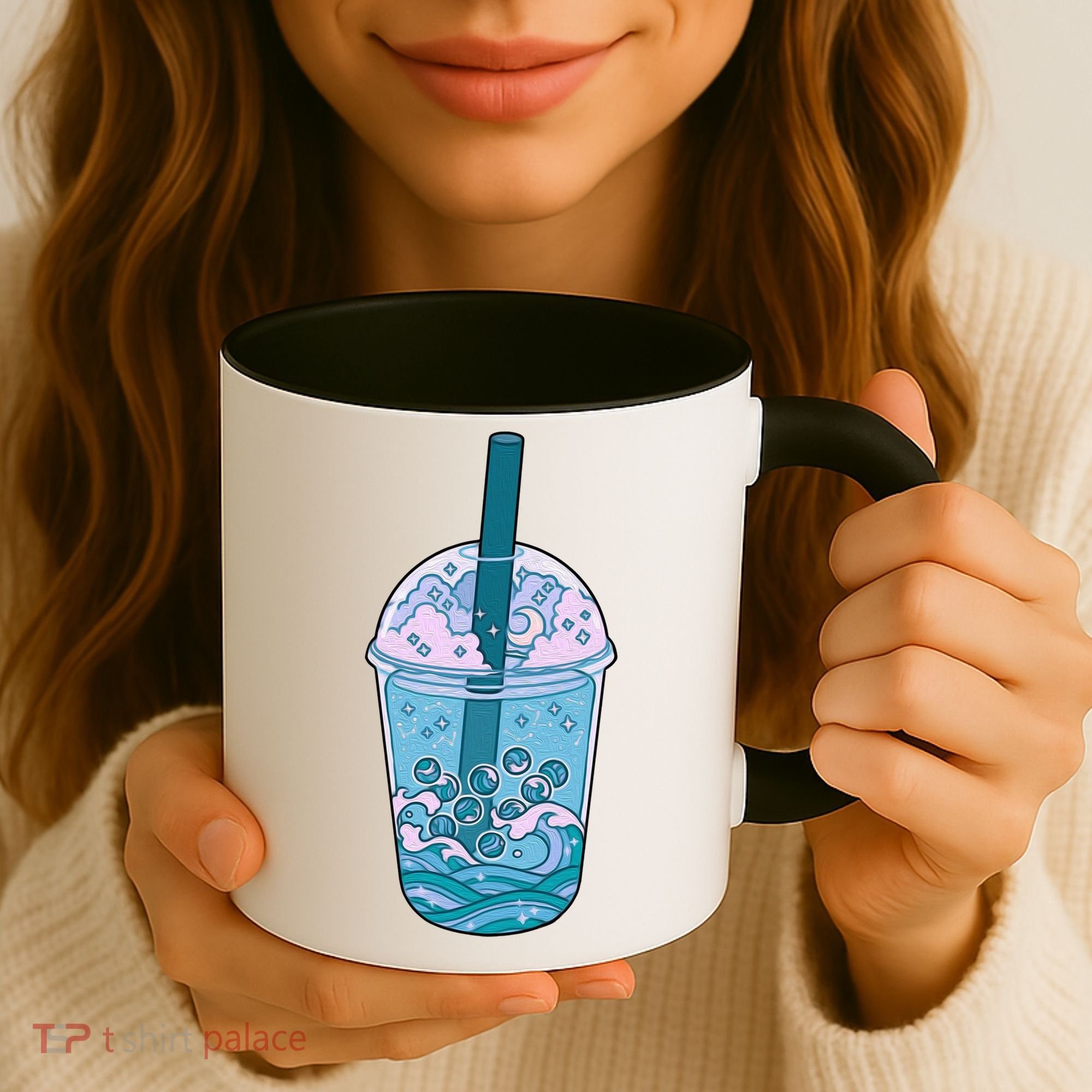 Ocean Waves Boba Tea Coffee Mug