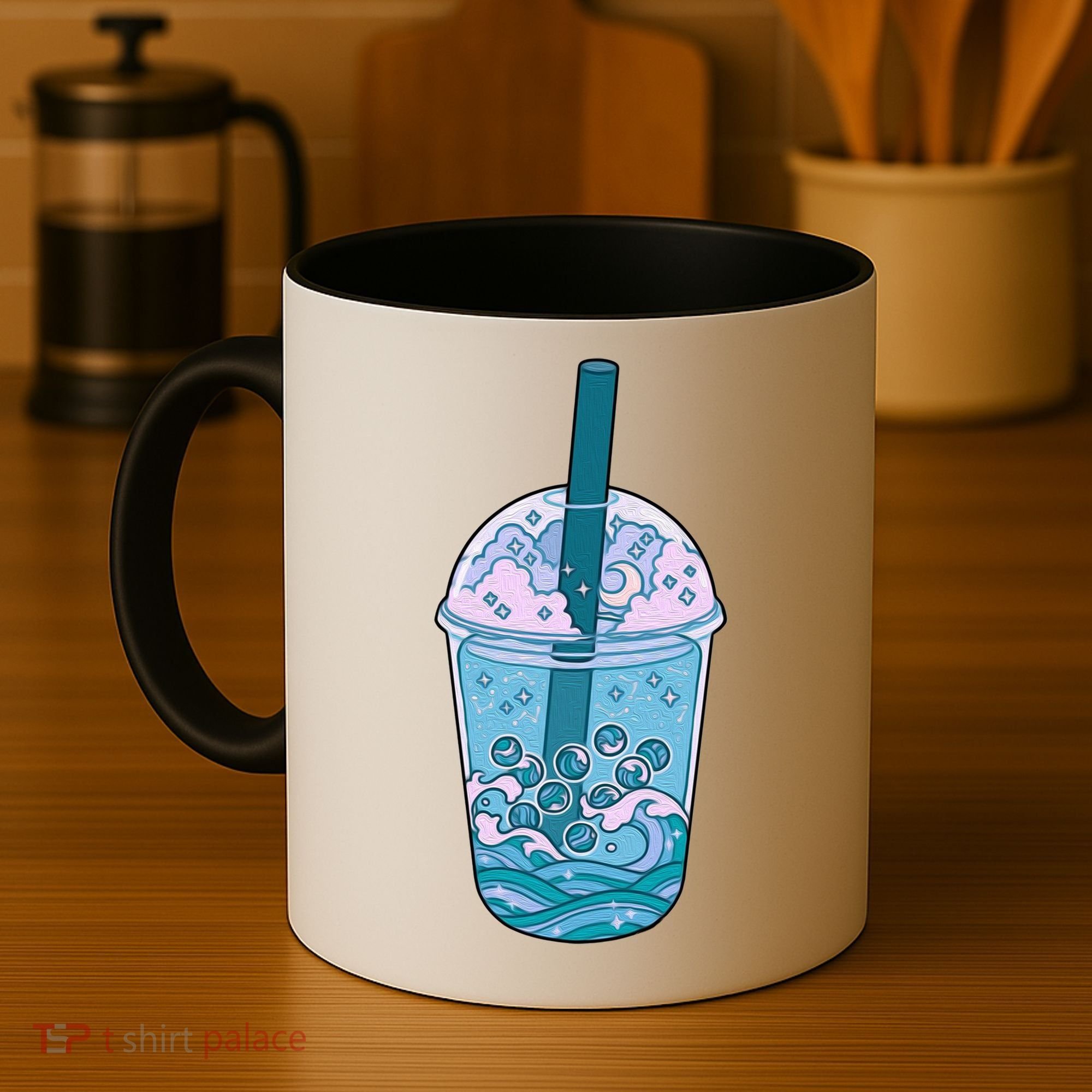 Ocean Waves Boba Tea Coffee Mug