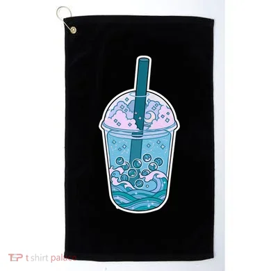 Ocean Waves Boba Tea Golf Towel