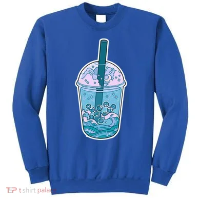 Ocean Waves Boba Tea Sweatshirt